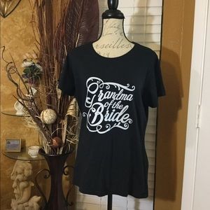 New Grandma of the Bride Black Tee Shirt